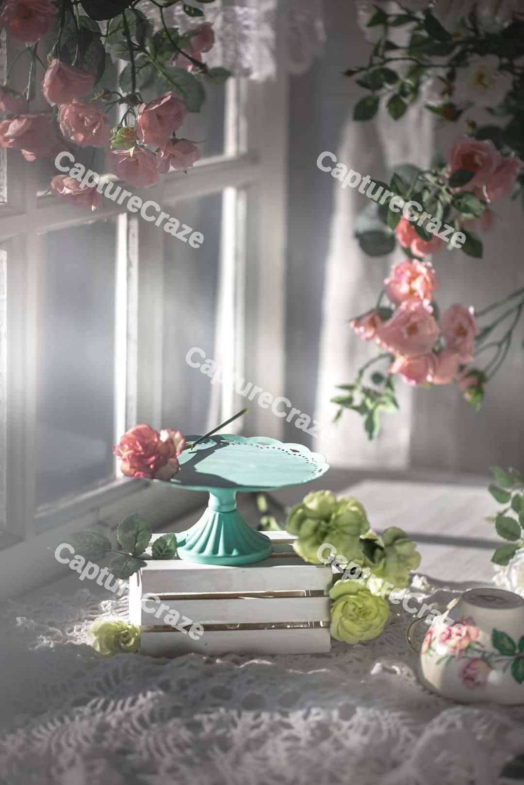 Cake stand with flowers